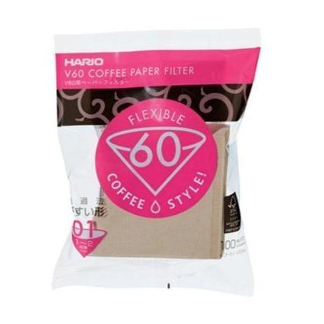 Hario V60 Unbleached Paper Filter 01 Dripper -  100 Sheets - Wexford Coffee Roasters